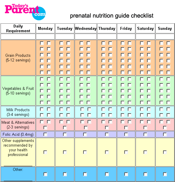 Prenatal Nutrition Guide Checklist
